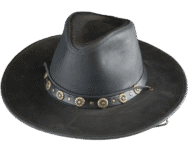 Henschel Dakota Cowhide Leather Western Hiker Hat