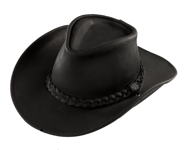 Black Leather Cowboy Hat