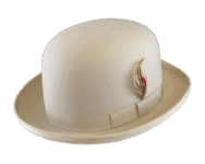 Beige Bowler Hat