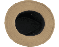 Tan bucket hat viewed from above.