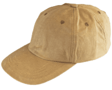 Tan baseball cap on black background.